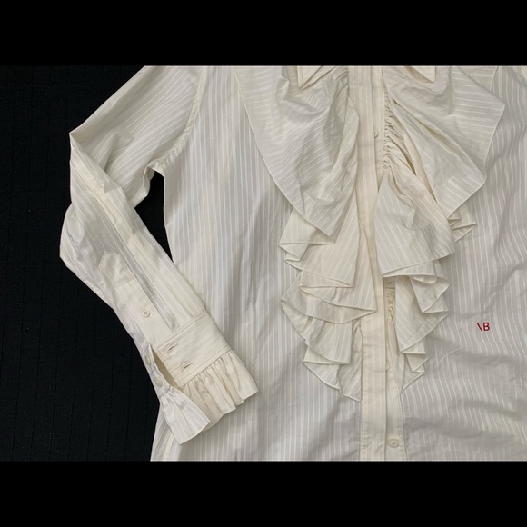 Victoria Beckham, Ruffle Front Button Down Shirt - Picture 5 of 12